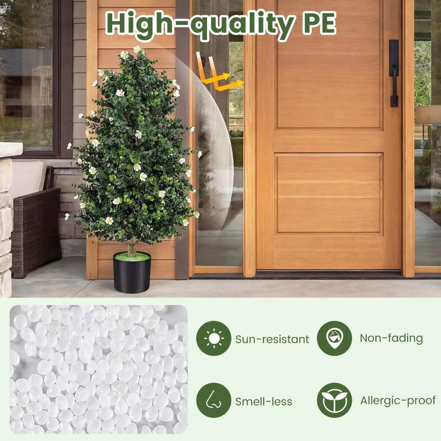 2 Pack Faux Topiary Cone Tree Potted Plant