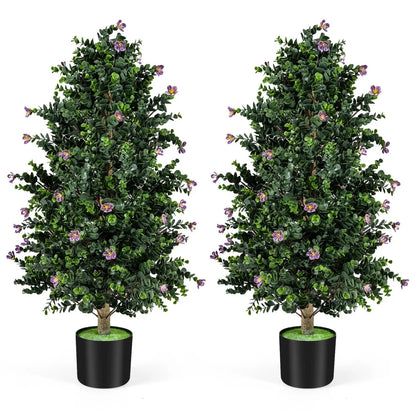 2 Pack Faux Topiary Cone Tree Potted Plant