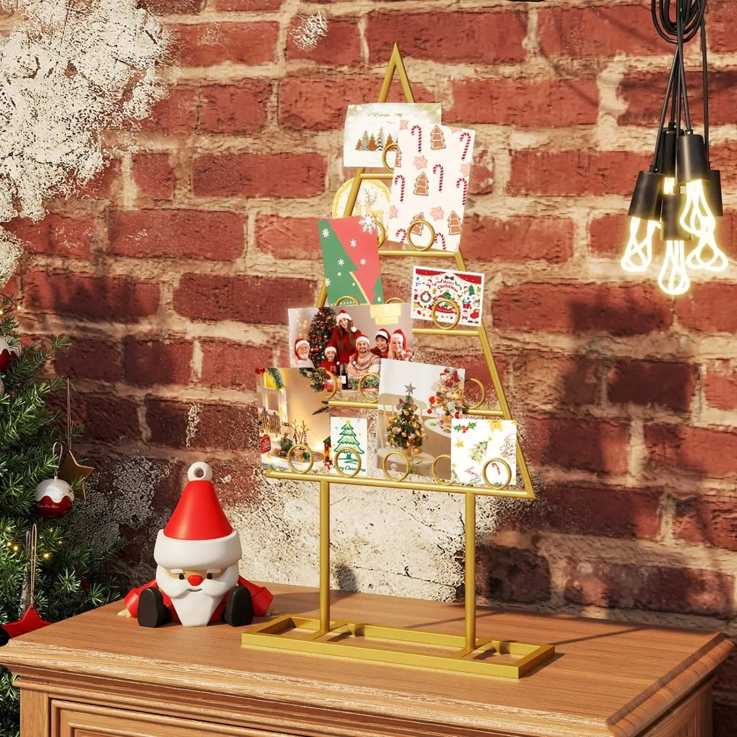 Christmas Tree Photo Holder With 36 Clips 2 Pack