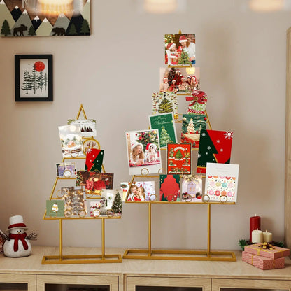 Christmas Tree Photo Holder With 36 Clips 2 Pack
