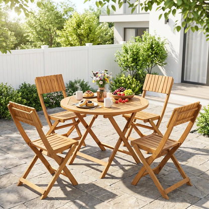 2 Pack Folding Chairs Sturdy Wood Dining Chairs