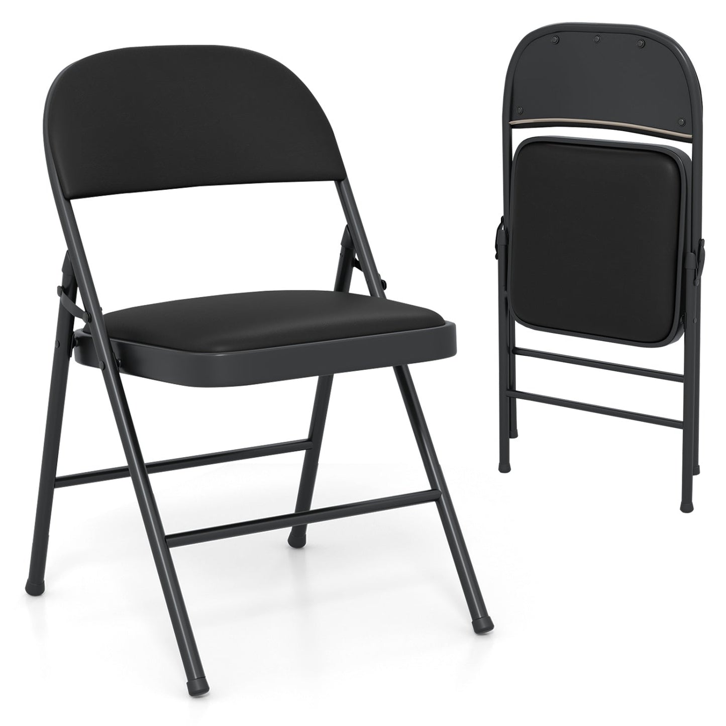 DirectDeals folding conference chairs 4-pack with padded black seats and backs on Tampa Home & Garden Store