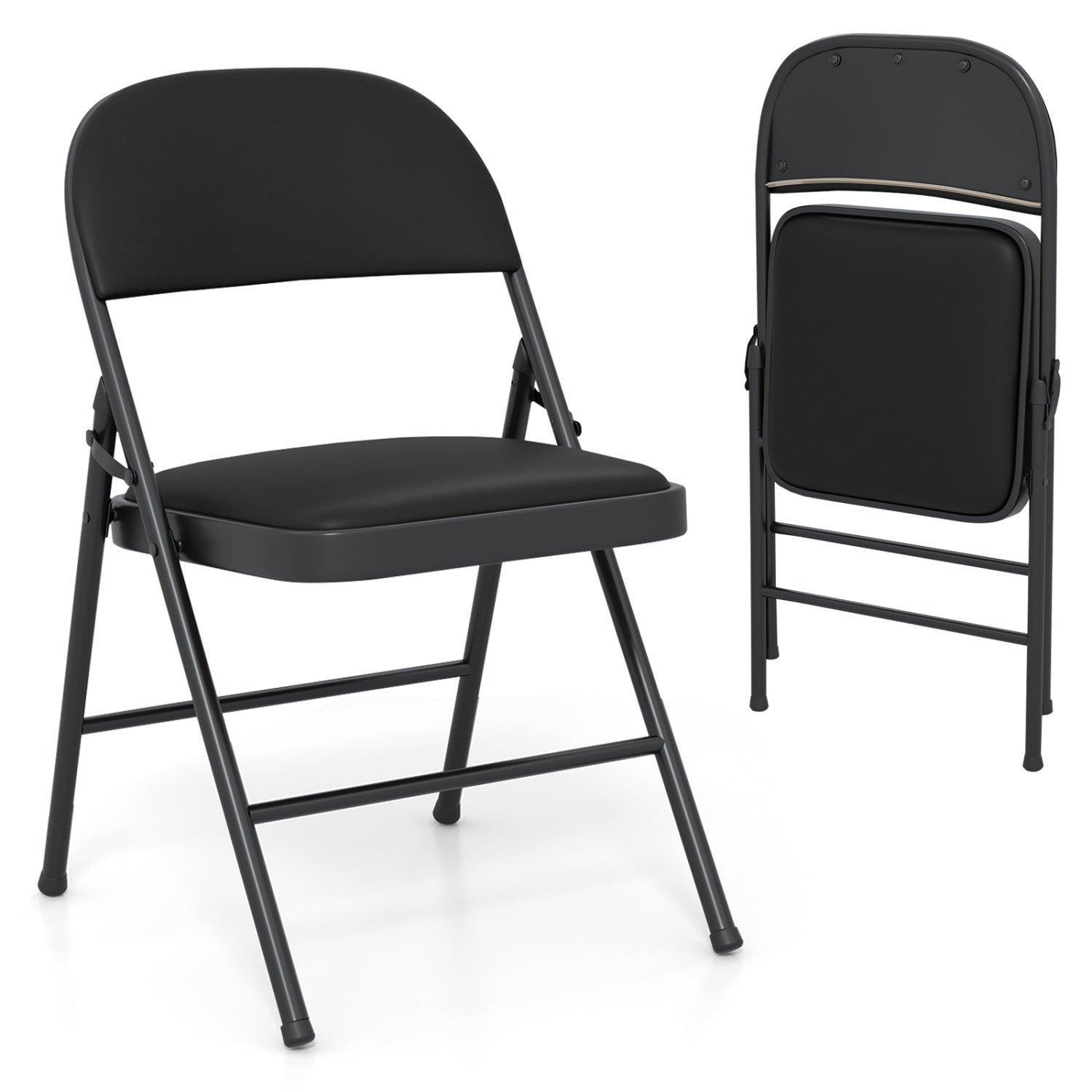 DirectDeals folding conference chairs 4-pack with padded black seats and backs on Tampa Home & Garden Store