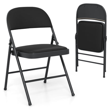 DirectDeals folding conference chairs 4-pack with padded black seats and backs on Tampa Home & Garden Store