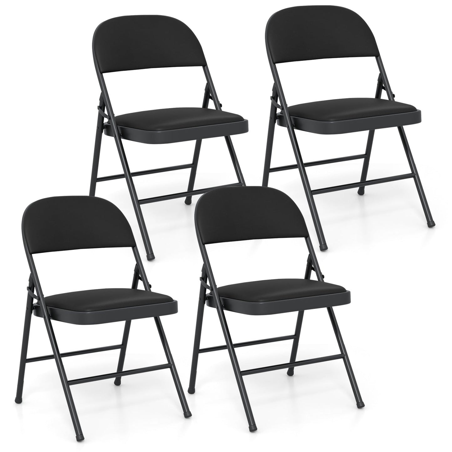 Folding Conference Chairs 4-Pack DirectDeals with padded seats, black steel frames on Tampa Home & Garden Store