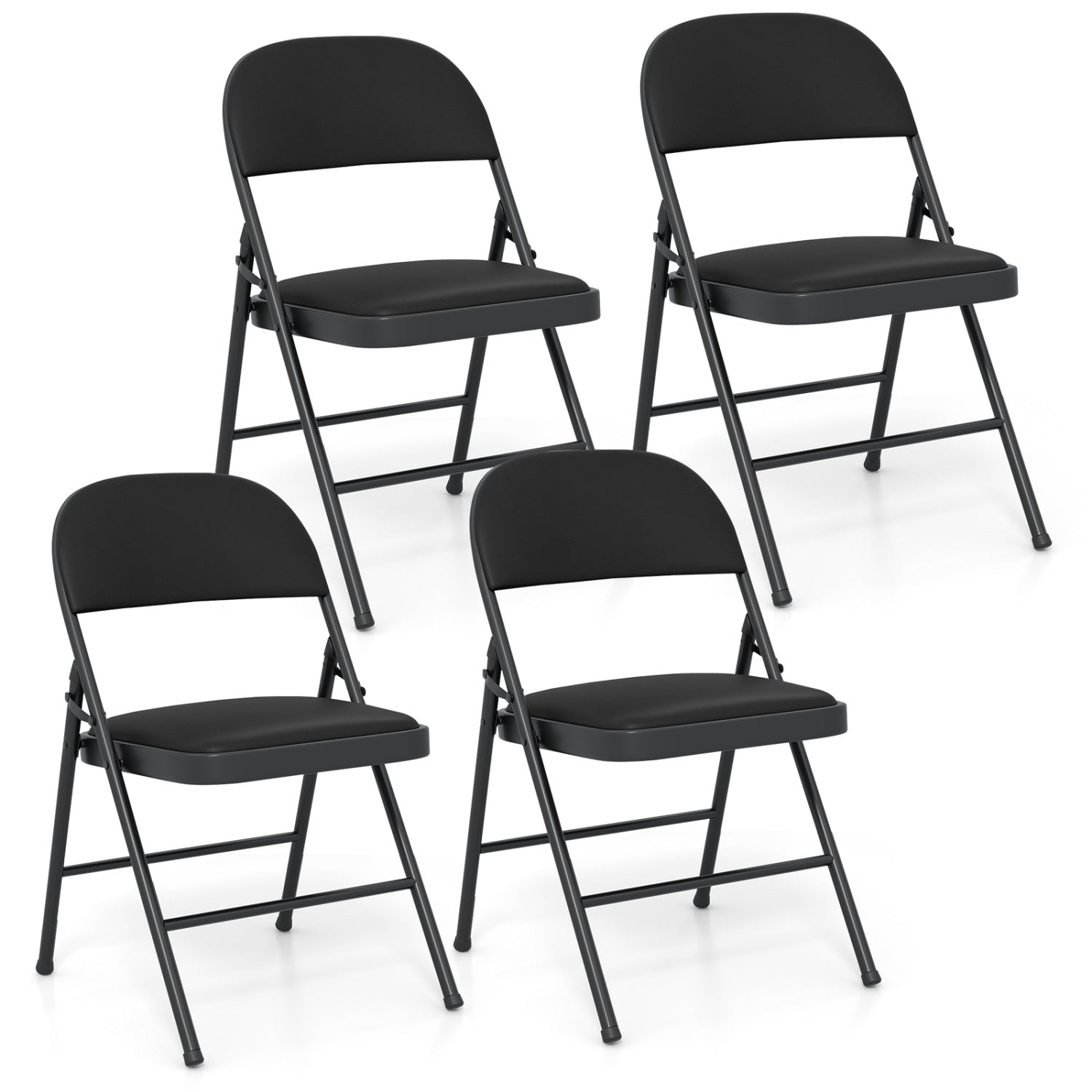 Folding Conference Chairs 4-Pack DirectDeals with padded seats, black steel frames on Tampa Home & Garden Store