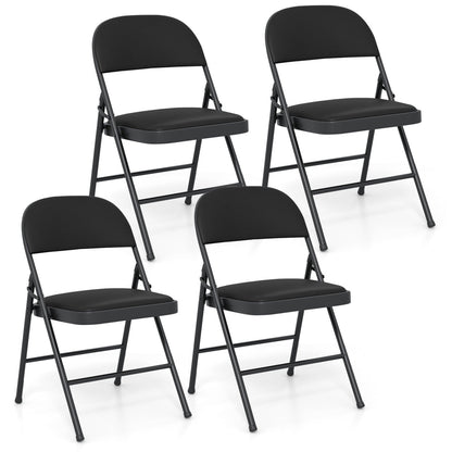Folding Conference Chairs 4-Pack DirectDeals with padded seats, black steel frames on Tampa Home & Garden Store
