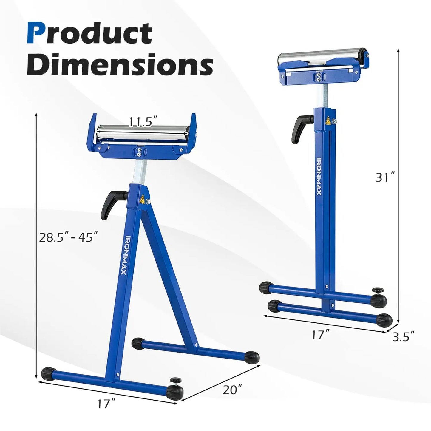 2-Pack Folding Roller Stands for Outfeed Supports