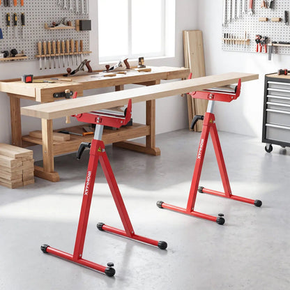2-Pack Folding Roller Stands for Outfeed Supports