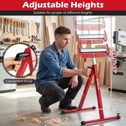 2-Pack Folding Roller Stands for Outfeed Supports