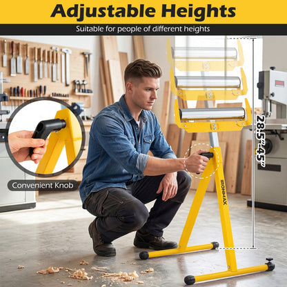 2-Pack Folding Roller Stands for Outfeed Supports