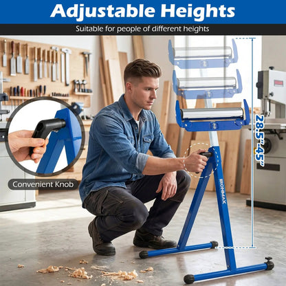 2-Pack Folding Roller Stands for Outfeed Supports