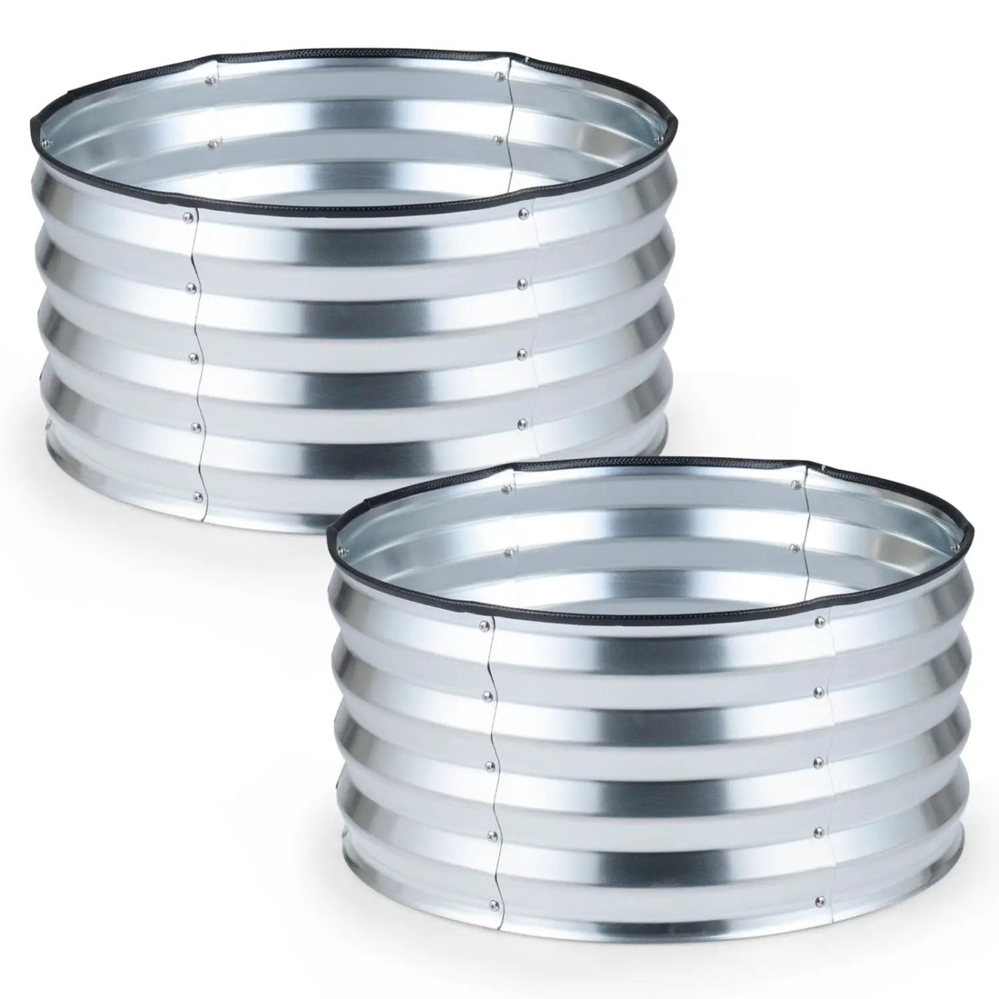 2 Pack Galvanized Raised Garden Bed Kit with Open-Ended Base