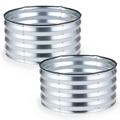 2 Pack Galvanized Raised Garden Bed Kit with Open-Ended Base