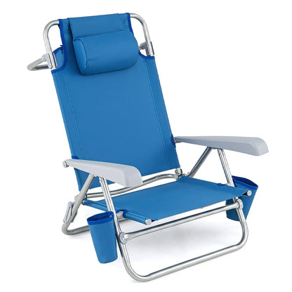 Folding Beach Chair Featuring 7 Position Backrest