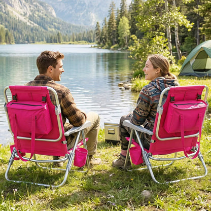 Folding Beach Chair Featuring 7 Position Backrest
