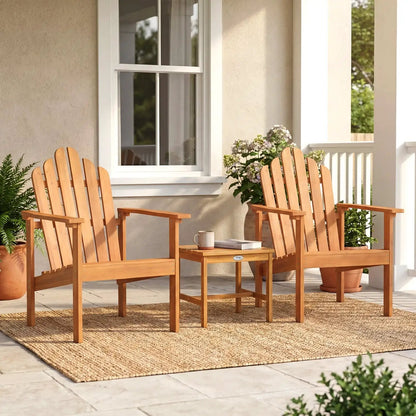 Stackable Adirondack Chairs Acacia Wood 2 Pack