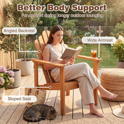 Stackable Adirondack Chairs Acacia Wood 2 Pack