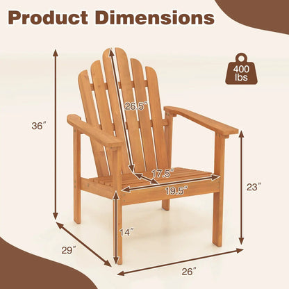Stackable Adirondack Chairs Acacia Wood 2 Pack