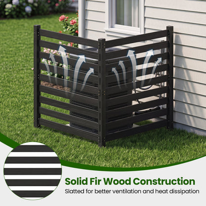 2-Panel DirectDeals outdoor privacy screen in dark fir wood with ground-stake posts on Tampa Home & Garden Store