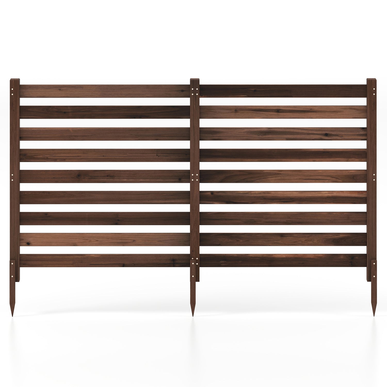 2-Panel wooden outdoor privacy fence with ground stakes in brown DirectDeals privacy screen on Tampa Home & Garden Store