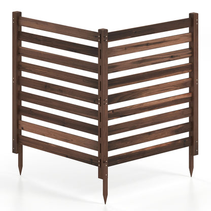 2-panel wooden outdoor privacy screen with ground stakes in brown DirectDeals corner unit on Tampa Home & Garden Store