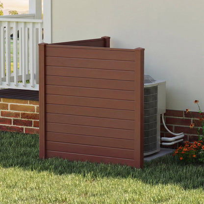 Outdoor privacy screen panels 48x48 inch 2-panel set in brown with horizontal slats DirectDeals on Tampa Home & Garden Store