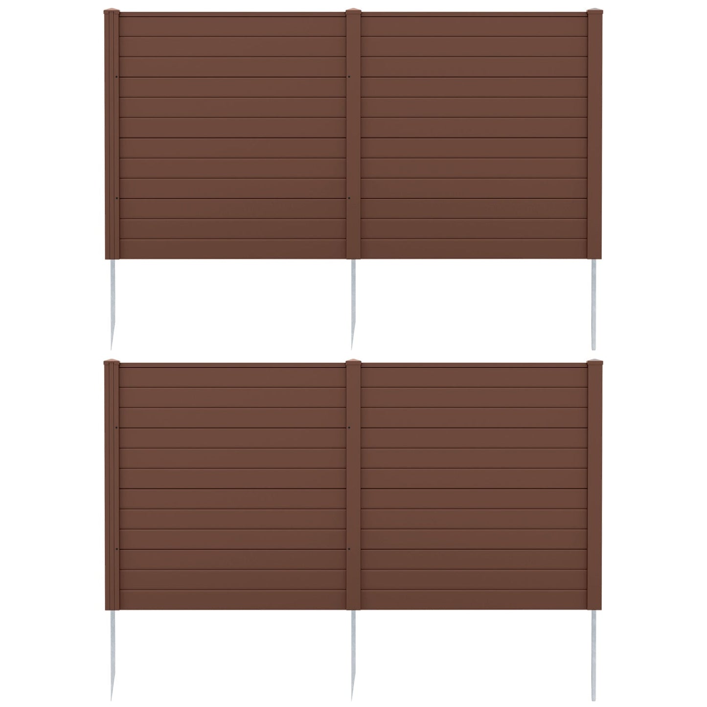 Outdoor privacy screen panels 48x48 inch brown slatted 2-panel set DirectDeals on Tampa Home & Garden Store