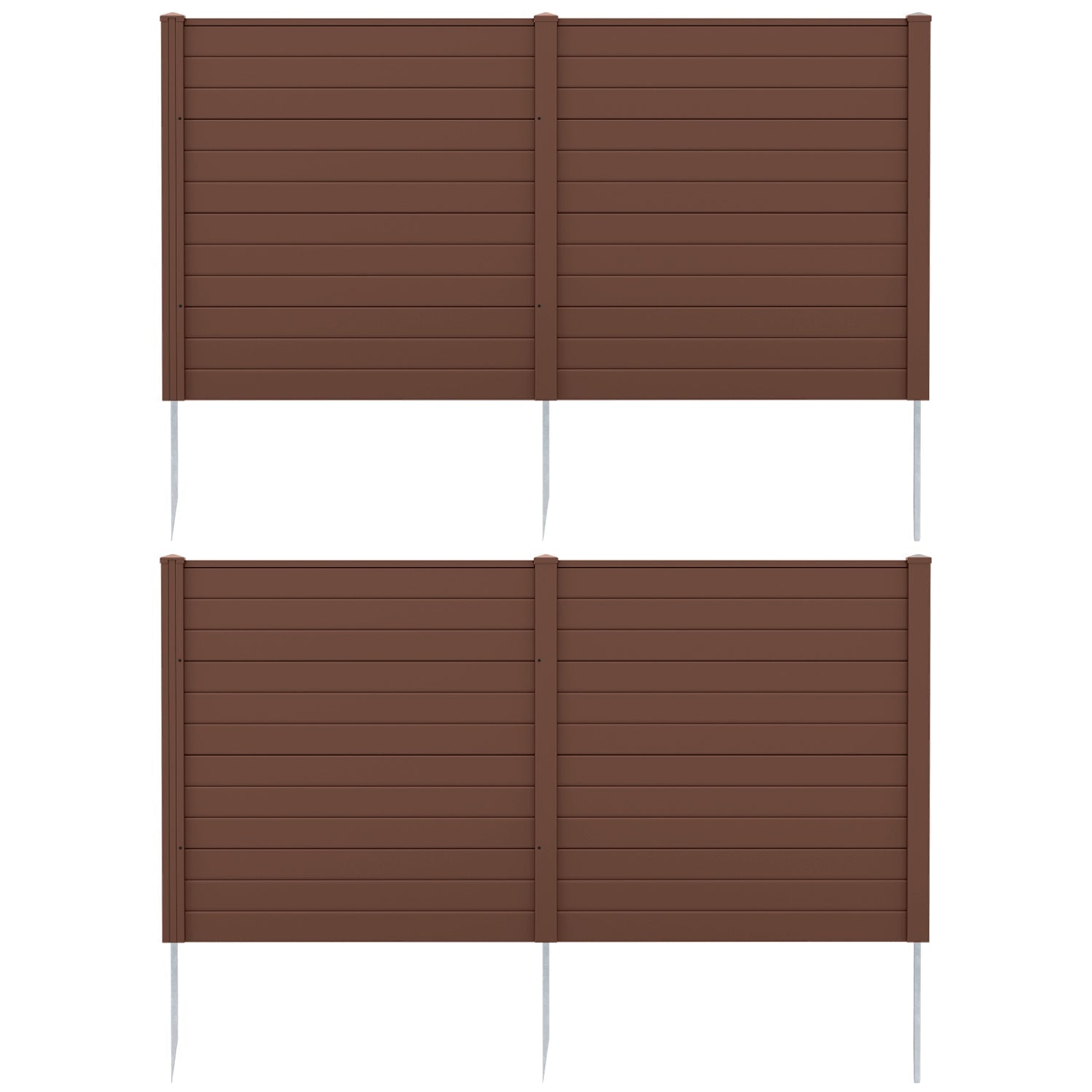 Outdoor privacy screen panels 48x48 inch brown slatted 2-panel set DirectDeals on Tampa Home & Garden Store