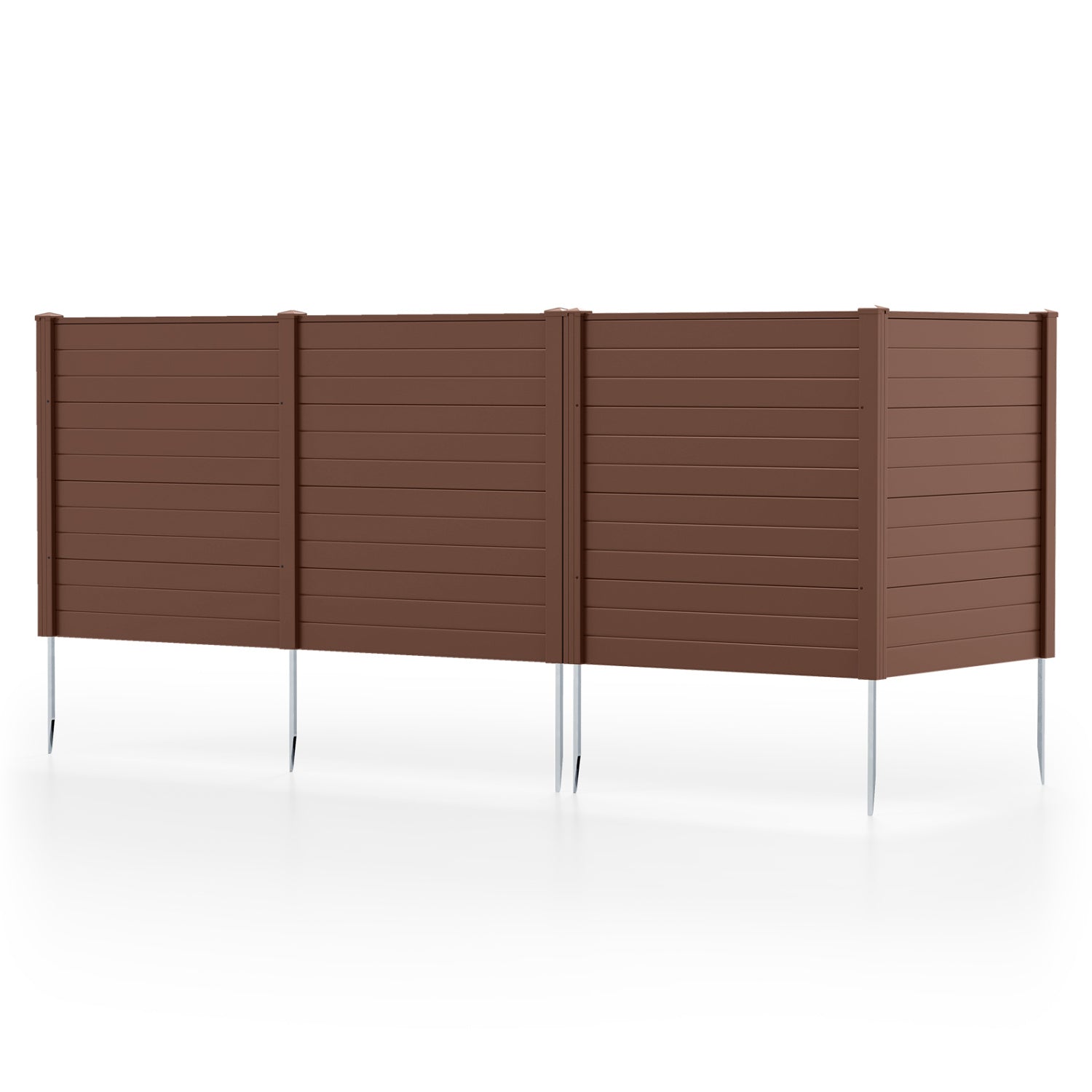 Outdoor privacy screen panels 48x48 in brown, 2-panel set with slatted design DirectDeals on Tampa Home & Garden Store