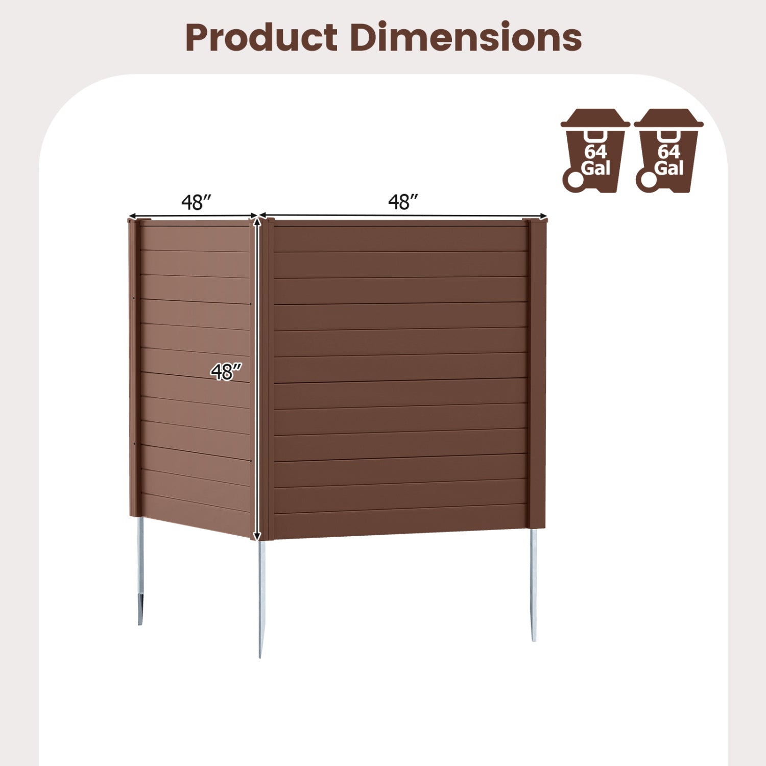 Outdoor privacy screen panels 48x48 in brown 2-panel set DirectDeals on Tampa Home & Garden Store