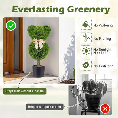 Bear Topiary Trees with Pots Sun Resistant