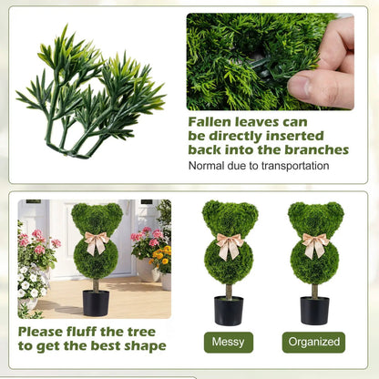 Bear Topiary Trees with Pots Sun Resistant