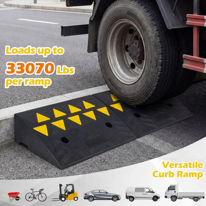 2 Pcs Driveway Threshold Ramps for Medium Trucks