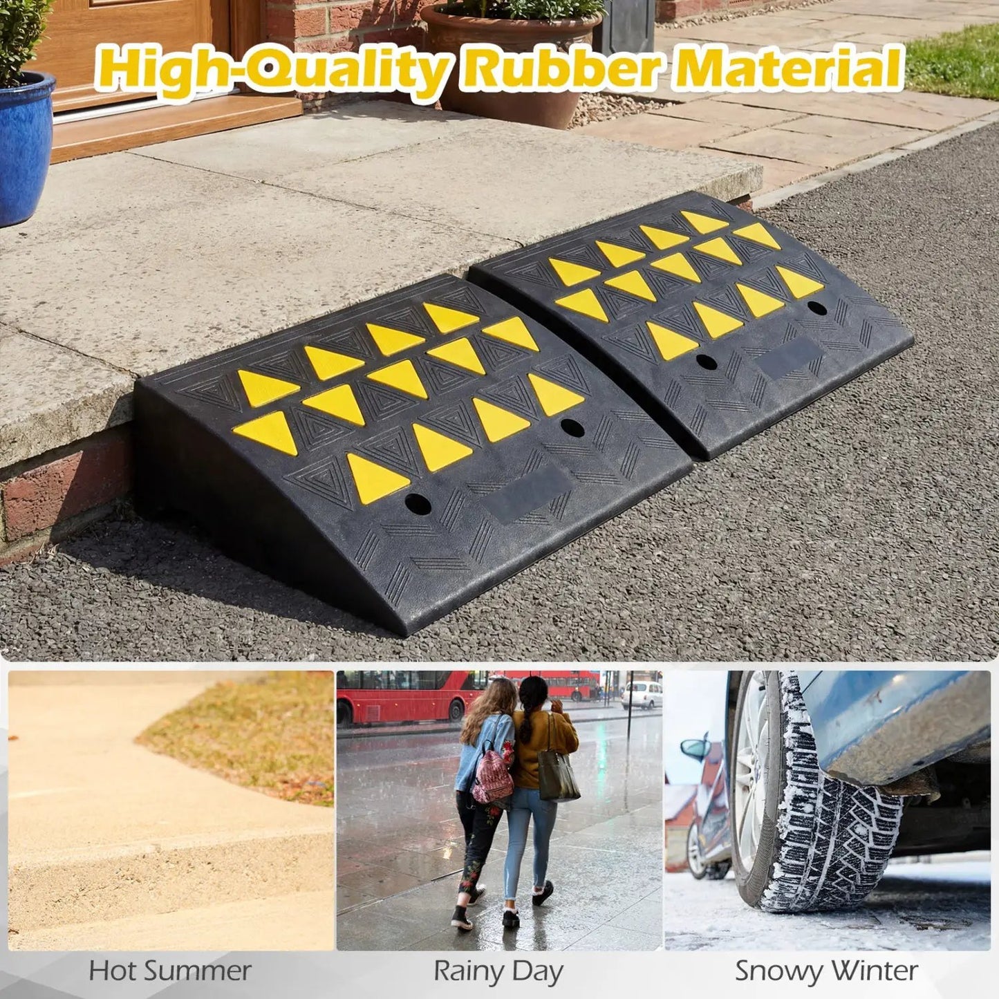2 Pcs Driveway Threshold Ramps for Medium Trucks