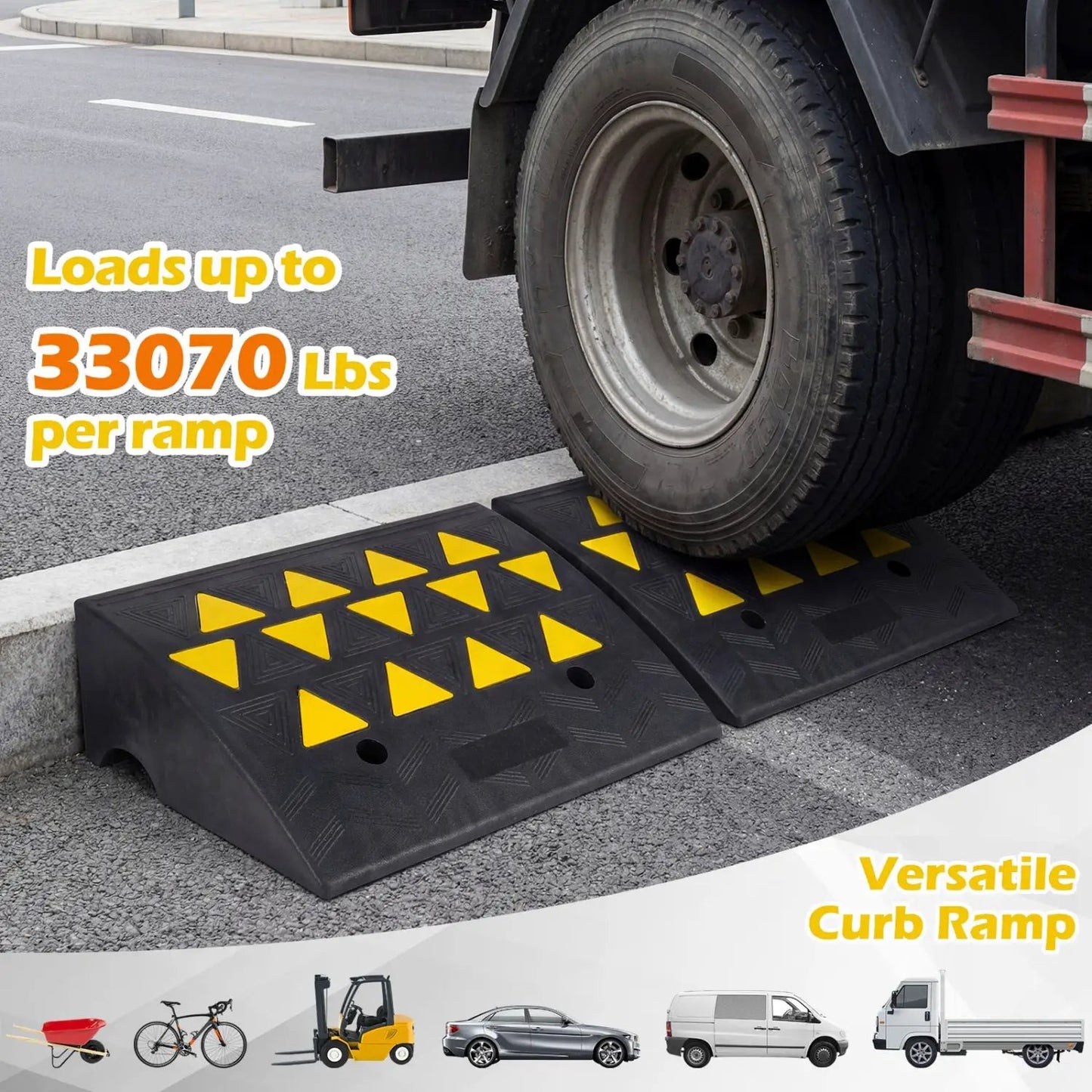 2 Pcs Driveway Threshold Ramps for Medium Trucks