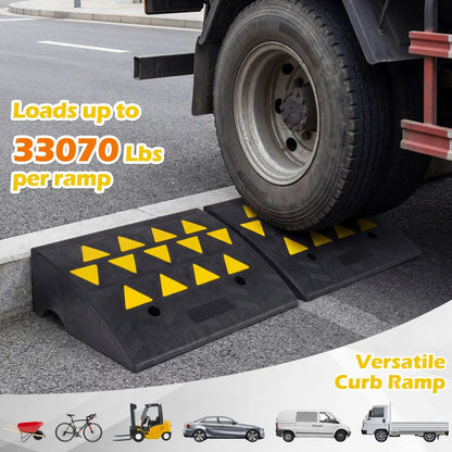 2 Pcs Driveway Threshold Ramps for Medium Trucks