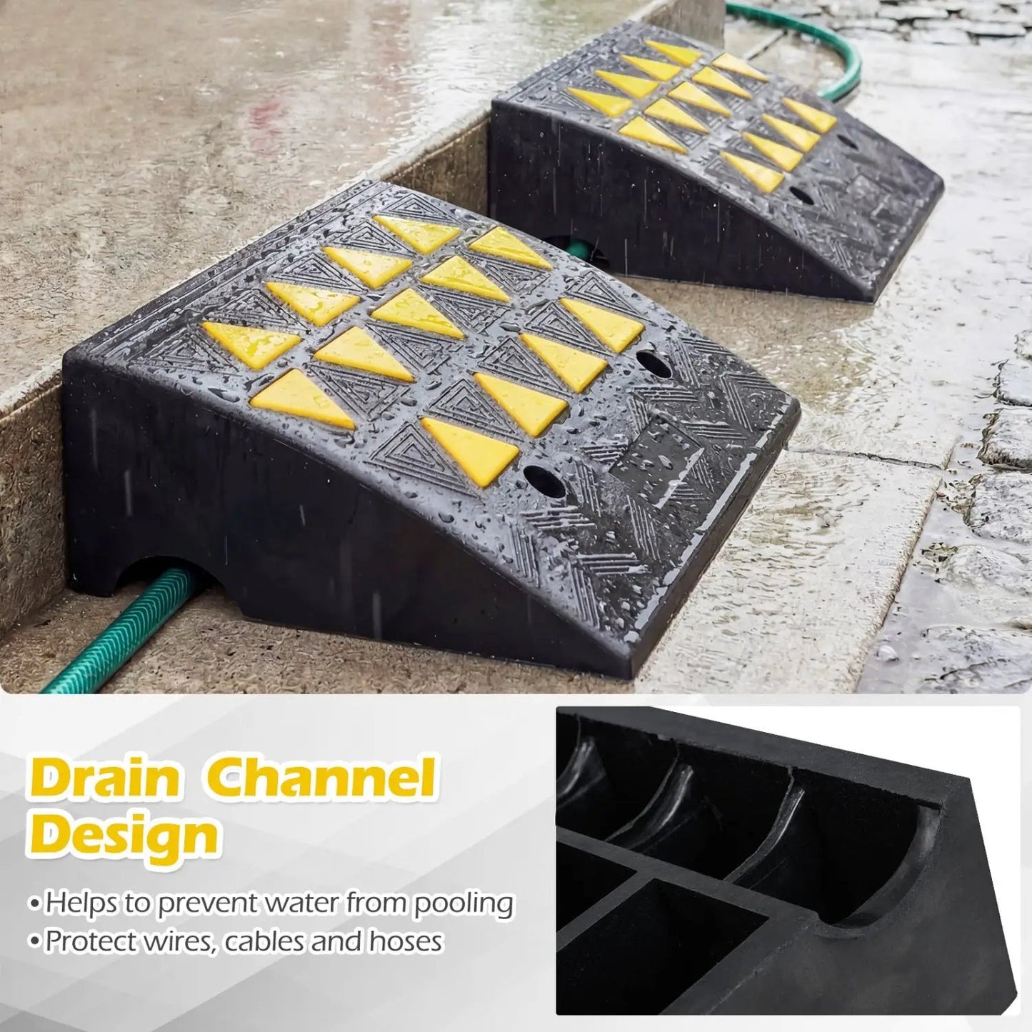 2 Pcs Driveway Threshold Ramps for Medium Trucks