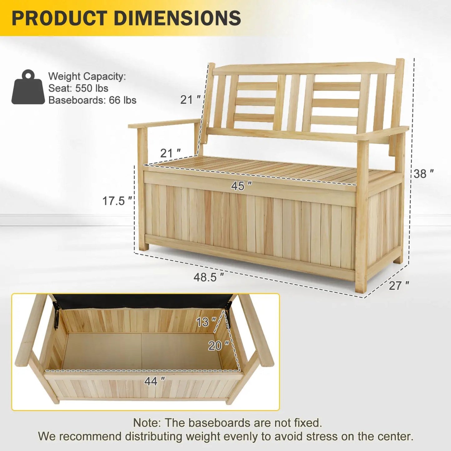 Two Person Storage Bench with 49 Gallon Capacity
