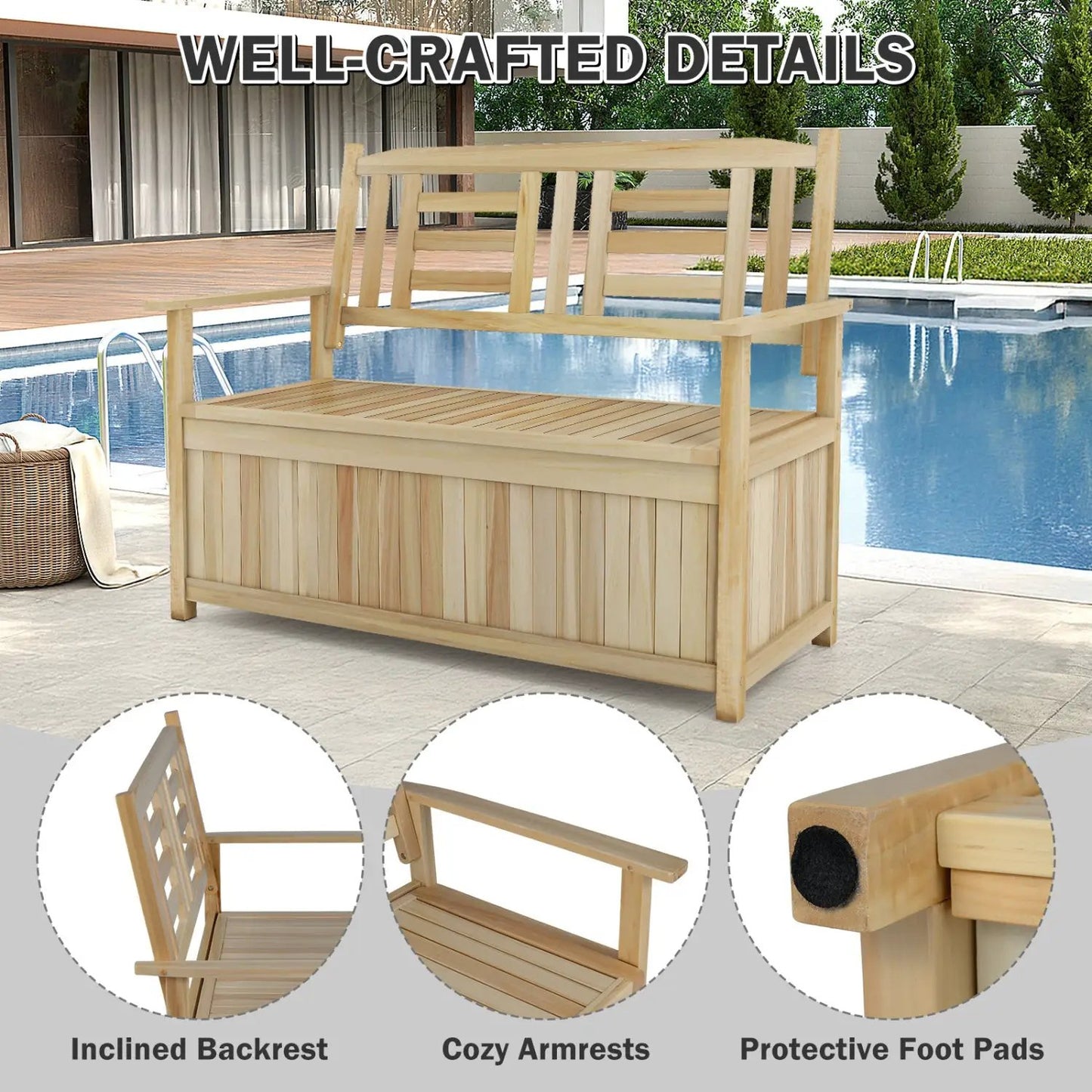 Two Person Storage Bench with 49 Gallon Capacity