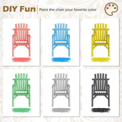 Solid Wood Patio Chair with Curved Seat and Slatted Backrest in 6 colors on Tampa Home & Garden Store