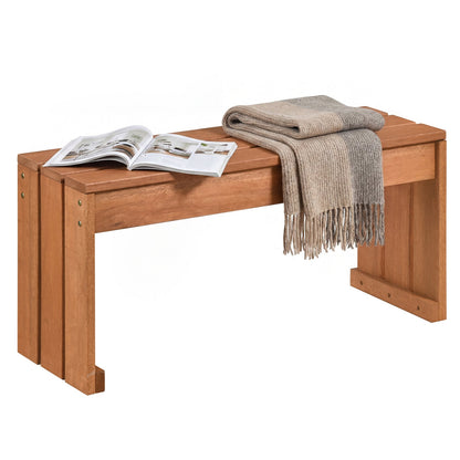 Two Person Outdoor Bench With Solid Wood Frame