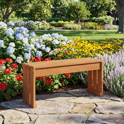 Two Person Outdoor Bench With Solid Wood Frame