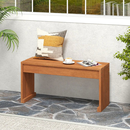 Two Person Outdoor Bench With Solid Wood Frame