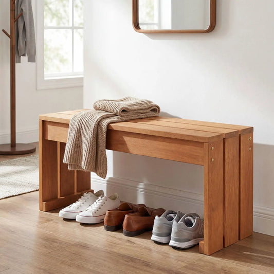 Two Person Outdoor Bench With Solid Wood Frame