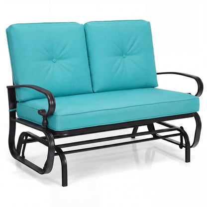 Two Seat Outdoor Swing Glider Chair With Cushions