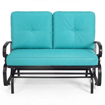 Two Seat Outdoor Swing Glider Chair With Cushions