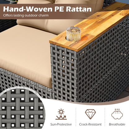 2-Piece Patio Corner Sofa Set with Thick Cushions in dark gray PE rattan DirectDeals on Tampa Home & Garden Store