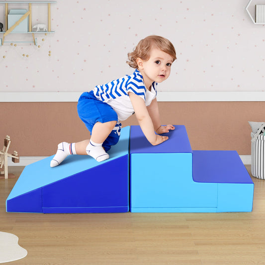 2-Piece Step and Slide Climber for Infants and Toddlers Baby Soft Play Set - Tampa Home & Garden Store