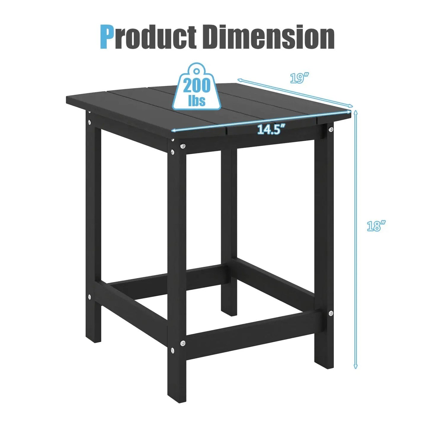 18-Inch Adirondack Side Tables Set of 2 for Patio